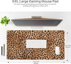 Lokigo Leopard Print Desk Pad, Waterproof Rubber Base Mousepad - Image 2