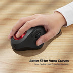 Nulea Wireless Ergonomic Trackball Mouse, Rechargeable, 44mm Index Finger - Image 2