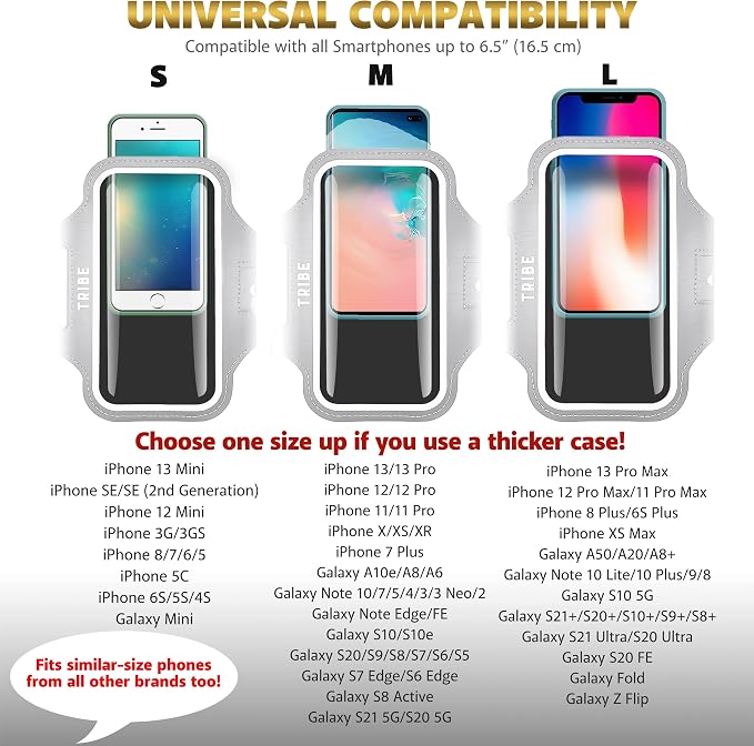 TRIBE Water Resistant Cell Phone Armband Case Running Holder - Image 5