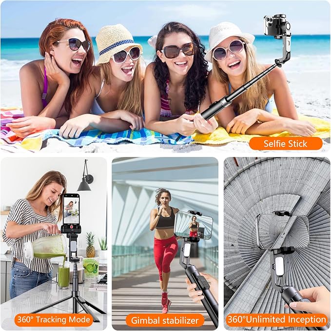 78.7" Selfie Stick Tripod for iPhone/Android, Auto Face Tracking Tripods - Image 5