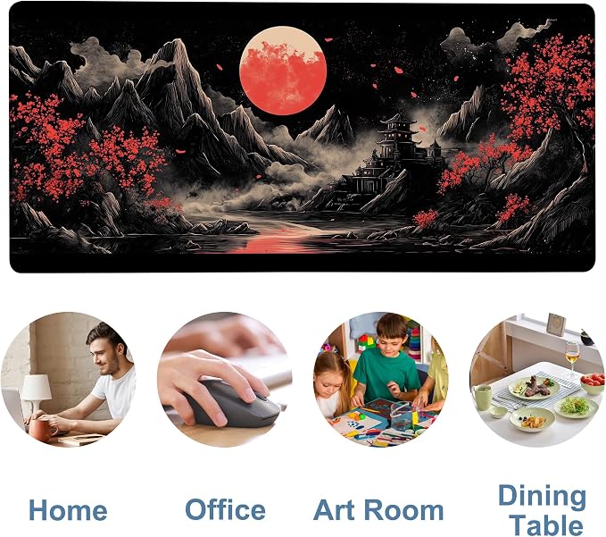 Chinese Style Painting Gaming Mouse Pad 3mm Thick Stitched Edge Waterproof - Image 5