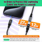 AGVEE 2 Pack 4 inch Lightning Female to USB C Male PD Adapter, 27W Fast Charger - Image 5