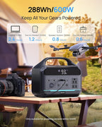 DARAN Portable Power Station 600W - 288Wh Solar Generator LiFePO4 Battery - Image 2