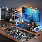 Black and White Marble Desk Mat, Large Marble Ink Texture Gaming Keyboard Mouse - Image 6
