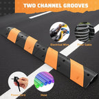 Rengue Rubber Speed Bumps 2-Pack 39.3'' Black Yellow Dual-Channel Driveway - Image 2