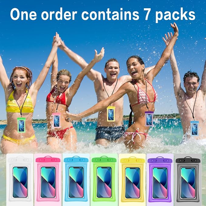 7 Pcs Waterproof Phone Pouch, Universal IPX8 Floating Waterproof Cell Phone - Image 6