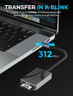 SABRENT USB Type-C Card Reader, Dual-Slot UHS-II SDXC and microSDXC SD 4.0 - Image 3