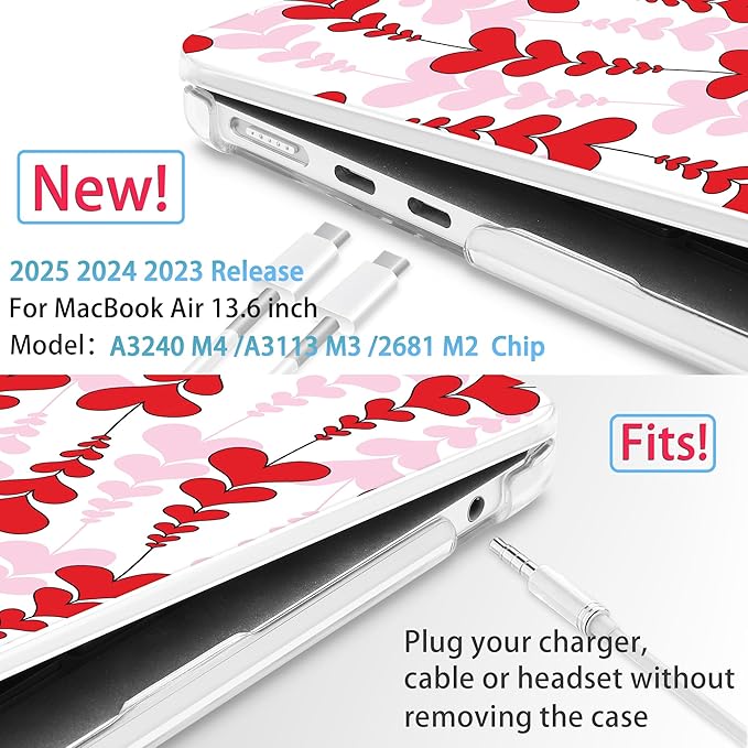Mektron for 2025 M4 MacBook Air 13.6 Inch A3240 Case Fits 2023 A2681 M2 2024 - Image 3
