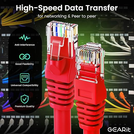 GearIT Cat 6 Ethernet Cable Cat6 Network Patch, Snagless Cord, Internet - Image 3