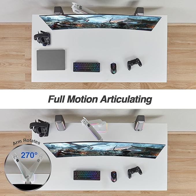 AVLT RGB Lights Single 17”-49” Gaming Monitor Arm Desk Mount, Fits One - Image 6