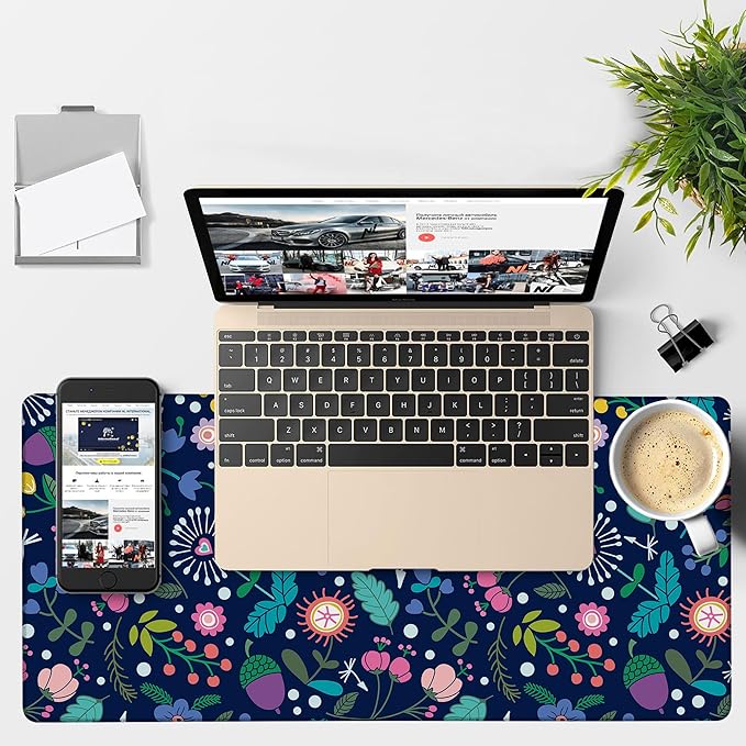 Gaming Desk Pad Large Extra Length Beautiful Floral Mouse Pad Keyboard Laptop - Image 4