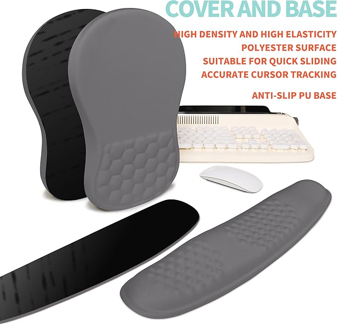 2-in-1 Ergonomic Set, Wave Rise Keyboard Wrist Rest and Massage Bulge Slope - Image 6