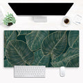 Green Desk Mat Monstera Palm Leaf Mouse Pad Large Gaming Mouse Pad XL Full Desk by Cindasun
