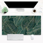 Green Desk Mat Monstera Palm Leaf Mouse Pad Large Gaming Mouse Pad XL Full Desk by Cindasun