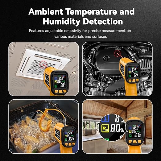 50:1 Infrared Thermometer IR Laser Gun, -58°F to 1796°F, Digital Temperature - Image 6
