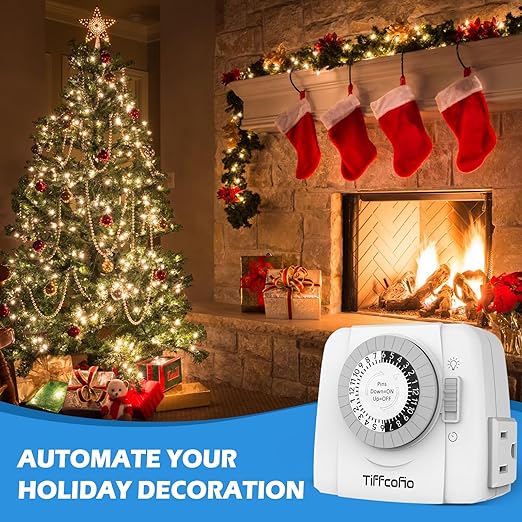 TiFFCOFiO Indoor Mechanical Light Timer, 3 Prong Plug in Timer Switch, 2 - Image 7