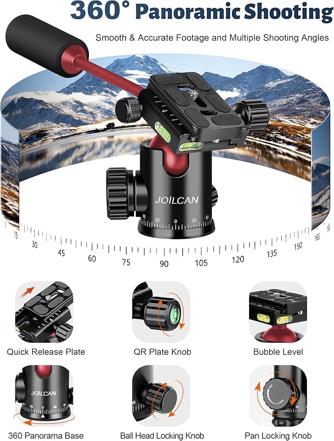 Tripod for Camera, Professional Aluminum Tripods, Heavy Duty Tripod for DSLR - Image 5