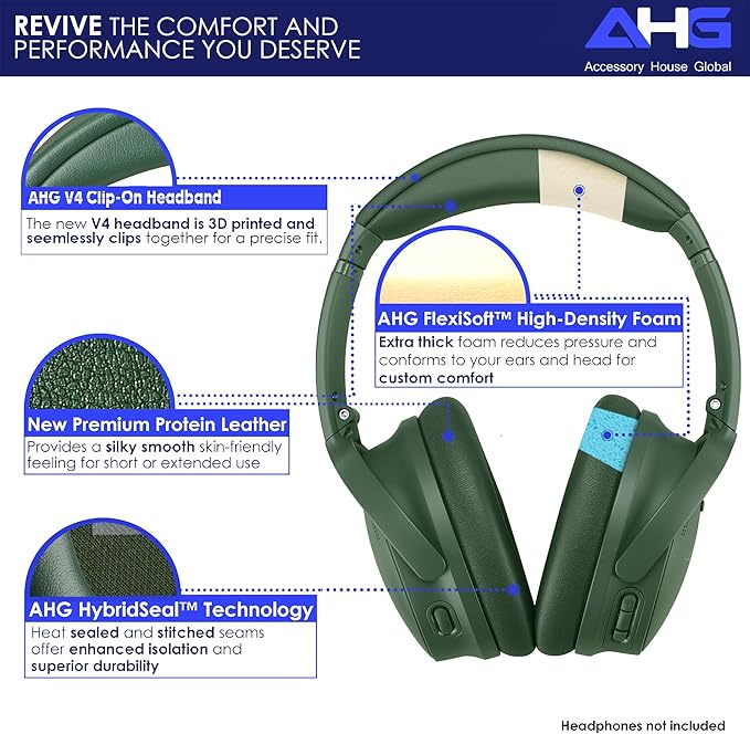 Replacement QC Ear Pad and Headband Pad Kit Cushion. Compatible - Image 3