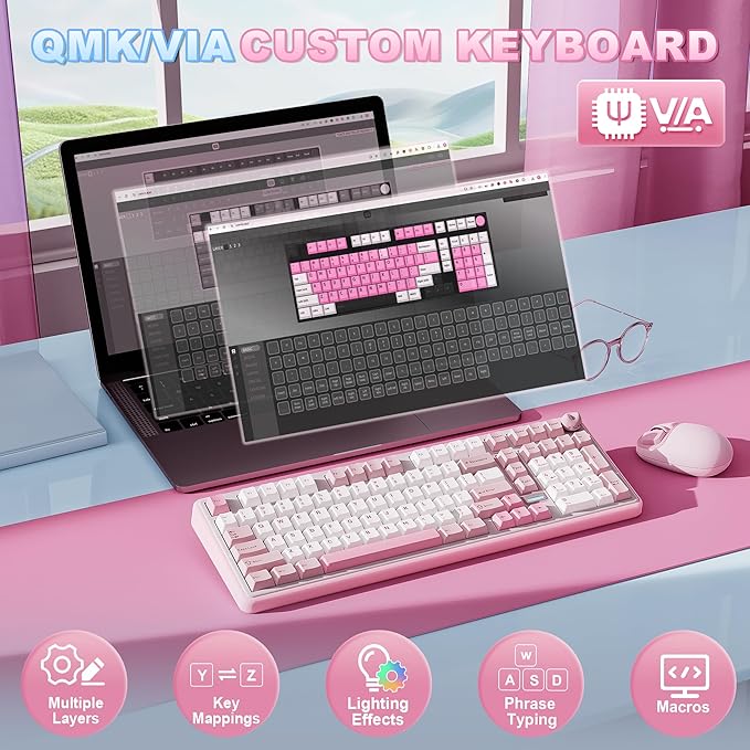 YUNZII B98 PRO QMK/VIA Wireless Mechanical Gaming Keyboard, 96% Layout - Image 4