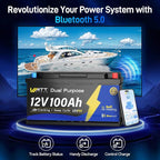 12V 100Ah Bluetooth LiFePO4 Battery, Lithium Battery - Image 3