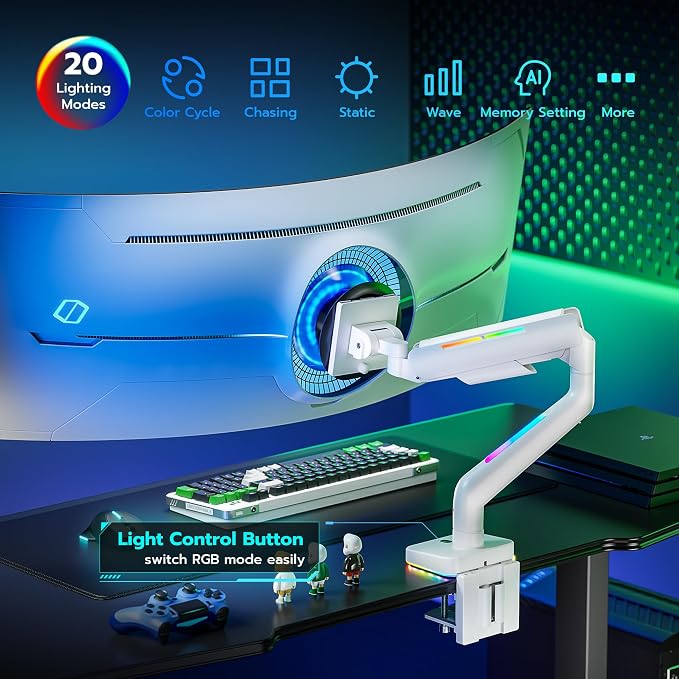 Ultrawide Monitor arm for 17-49'' Heavy Duty Screen up to 44lbs, Gas Spring - Image 5