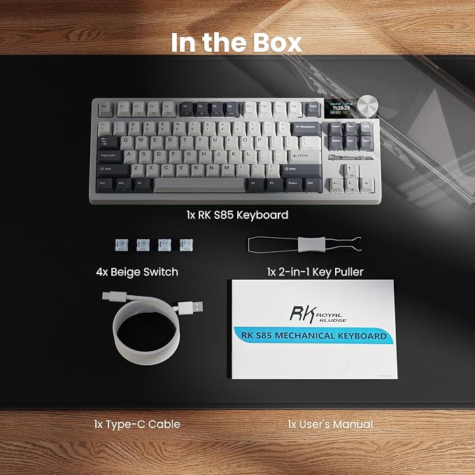RK ROYAL KLUDGE S85 Wireless Mechanical Keyboard, TKL Keyboard - Image 8