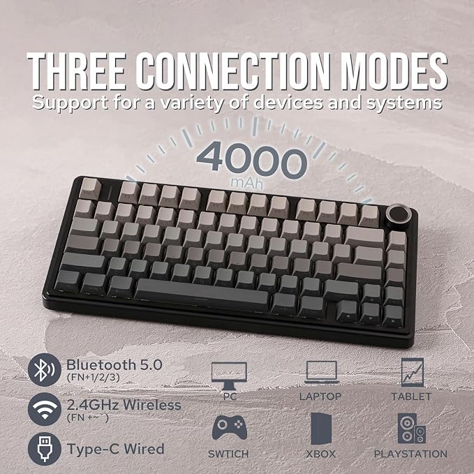 EPOMAKER x Aula F75 Gasket Mechanical Keyboard, 75% Wireless Hot Swappable - Image 3