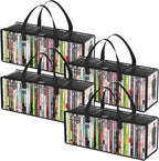 Lifewit DVD Storage Bags, Front Window Zipper Design, Stackable Media Organizer by Lifewit