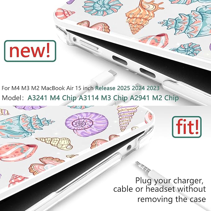 TWOLSKOO Compatible with M4 MacBook Air 15 inch Case 2025-2023 Released Model - Image 3