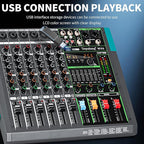 Depusheng MX6 6 Channel Sound Mixer Audio Mixing Console 48V 256DSP - Image 6