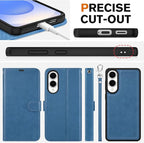 TUCCH Case Wallet for Galaxy S25 Edge, Removable Wrist Strap PU Leather - Image 8
