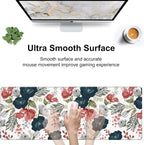Watercolor Flowers Desk Mat, Large Colorful Floral Gaming Keyboard Mouse Pad - Image 5