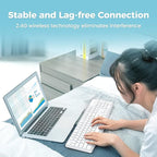 Lovaky Wireless Keyboard, 2.4G Ergonomic Wireless Computer Keyboard, Enlarged - Image 4