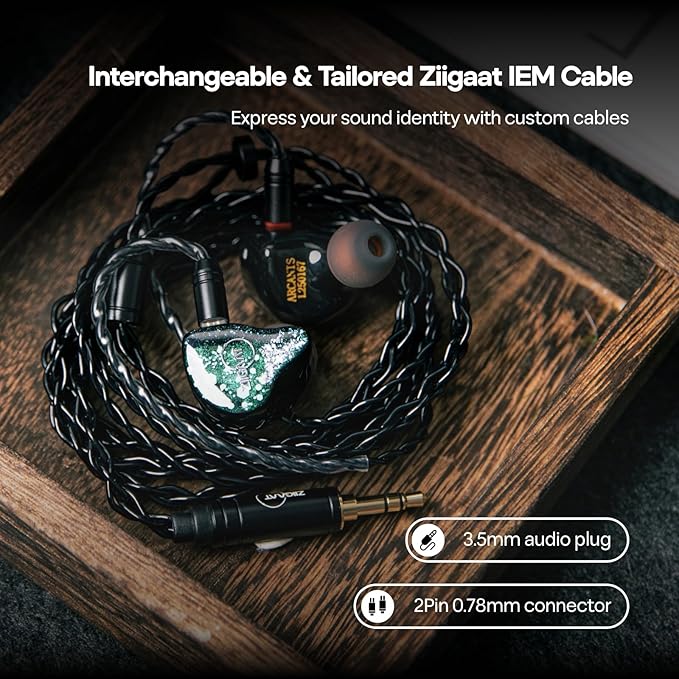 Linsoul ZiiGaat Arcanis in Ear Monitor, Professional 2DD+5BA Hybrid IEM Earphone - Image 6