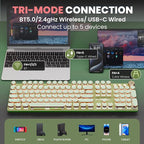 EWEADN V20 Typewriter Keyboard Wireless, 104 Keys Typewriter Style Mechanical - Image 3