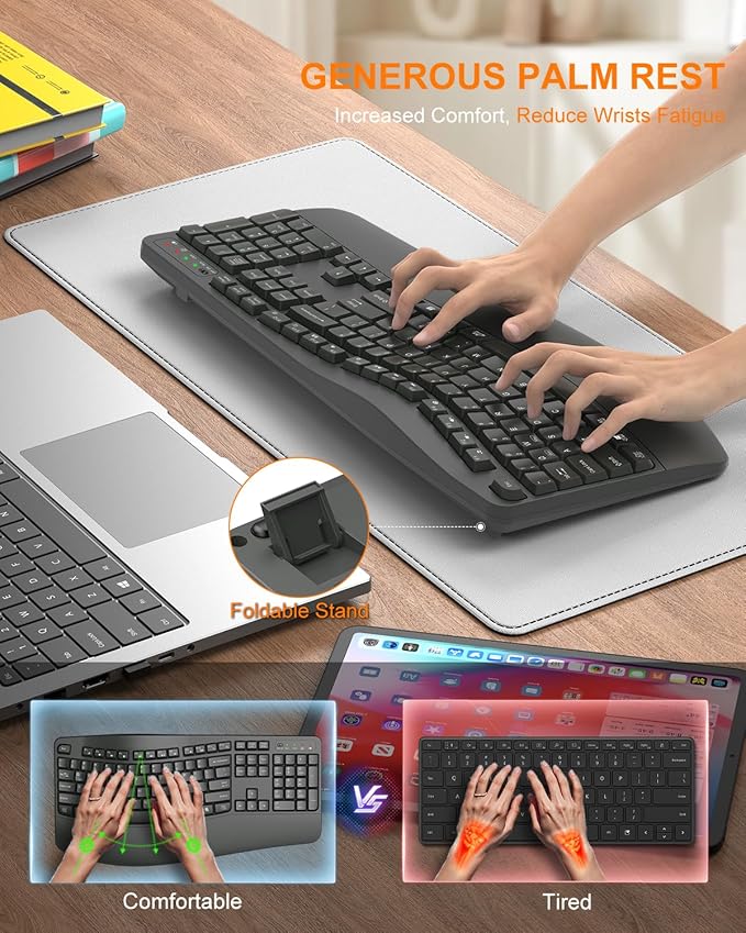 EDJO Ergonomic Wireless Keyboard - Image 3