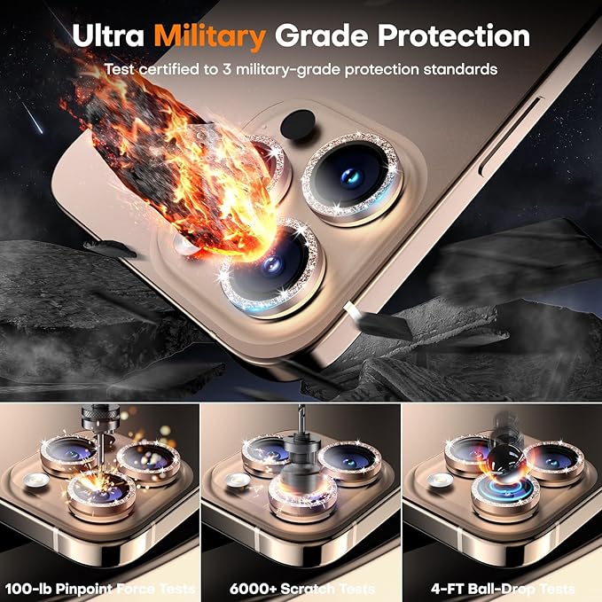Camera Lens Protector for iPhone 16 Pro Max/16 Pro/15 Pro Max/15 Pro/14 Pro - Image 5