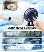JZCreater USB Desk Fan, Mini Fan Portable, 3 Speeds Desktop Table Cooling Fans - Image 3
