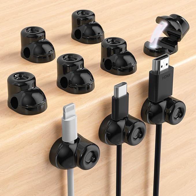 Magnetic Cable Clips, Adjustable Cord Holder Management, Adhesive Wire Keeper by COOCAT