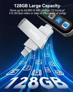 128GB Flash Drive for iPhone iPad, USB3.0 High-Speed Memory Stick No App Needed - Image 6
