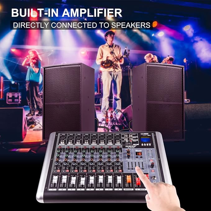 Mixers Audio 8 Channel Mixer Power Mixer Amplifier 2 * 300 Watt Output Dj Mixer - Image 5