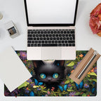 Desk Pad, Cute Black Cat Desk Mat, Cat Among Butterfly Flowers Large Gaming - Image 7