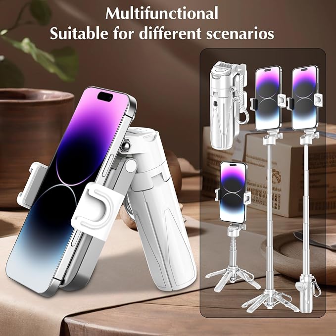Mini Selfie Stick Tripod, Extendable Grip Phone Tripod - Image 4