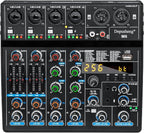Depusheng M6 Portable Mini Mixer 6-Channel Audio Mixer DJ Console by Depusheng