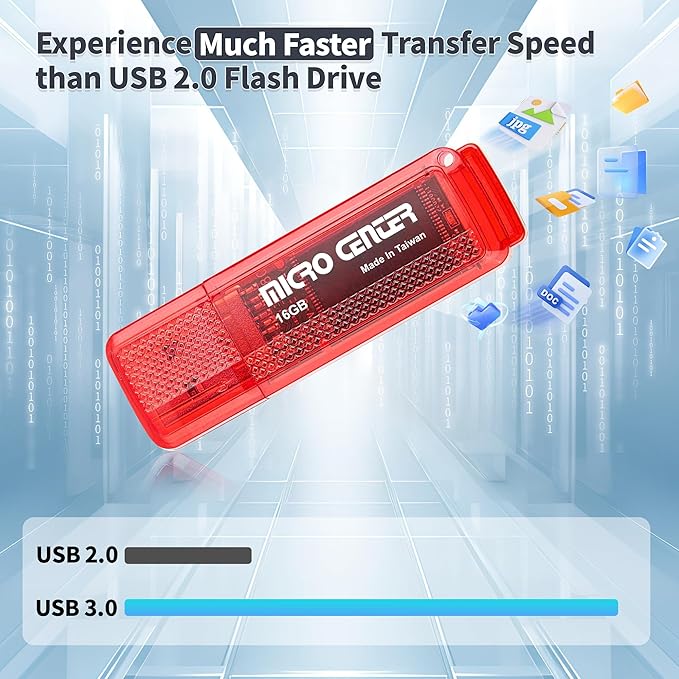 Micro Center SuperSpeed 2 Pack 16GB USB 3.0 Flash Drive Gum Size Memory Stick - Image 3