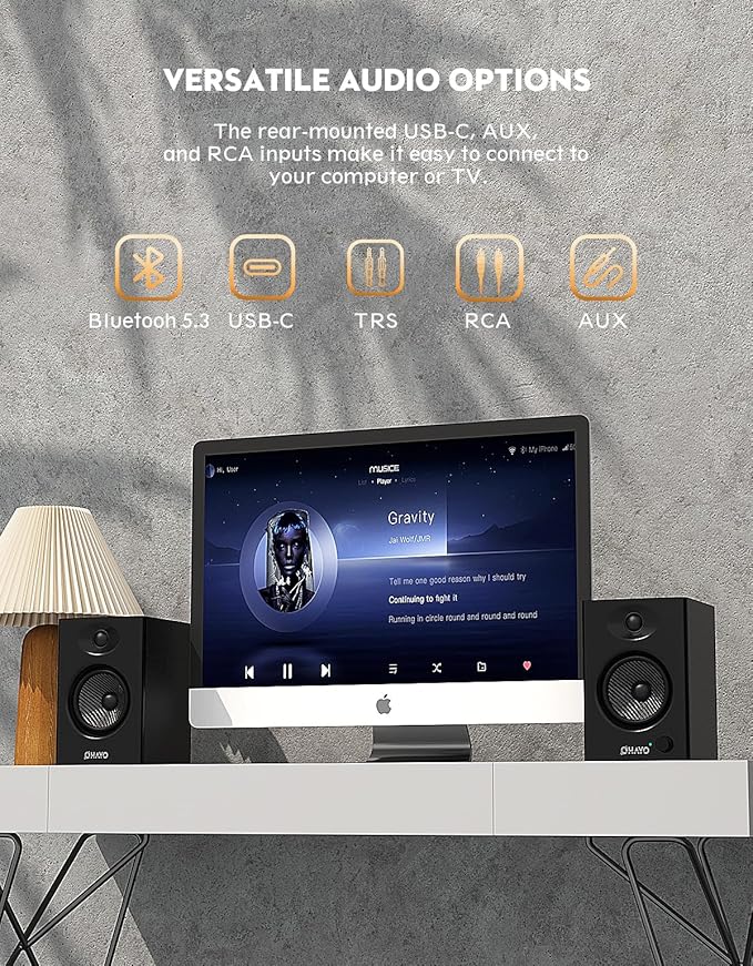 OHAYO 60W Computer Speakers for Music and Gaming, Active Bluetooth 5.3 - Image 5