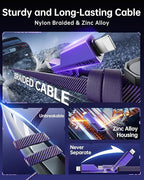 SHEZI Flat Nylon Braided Charger Cord Combo, USB A/C to C/L Multi Charge Cable - Image 5