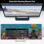 Vibrant Underwater World Desk Mat, Large Tropical Fishes on Coral Reefs Gaming - Image 2
