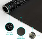 Topographic Contour Black Gaming Mouse Pad XL Geographic Map Lines Extended Big - Image 8