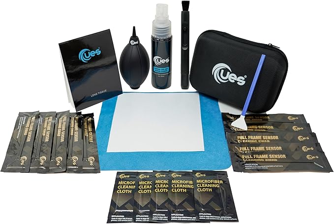 UES 21-in-1 Camera Cleaning Kit: 10 Full-Frame Sensor Cleaning Swabs, 5 Lens by UES